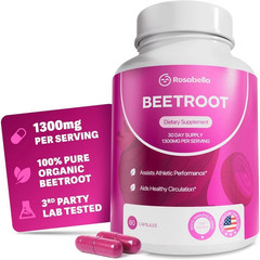 Rosabella Organic Beet Root Capsules for Circulation and Vitality Support60ct