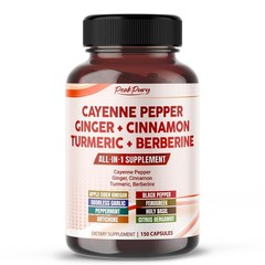 Cayenne Pepper Supplement with Ginger Ceylon Cinnamon Turmeric & Berberine HCL