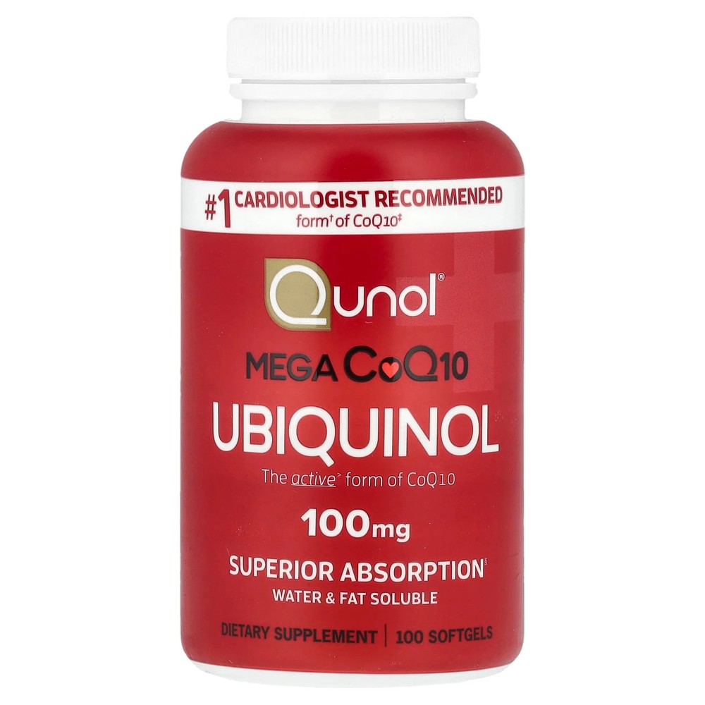 2 X Qunol, Mega CoQ10 Ubiquinol, 100 mg, 100 Softgels