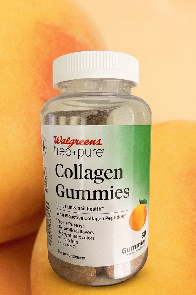 Walgreens Collagen 60 Gummies Natural Peach HAIR SKIN NAIL HEALTH GLUTEN FREE