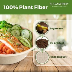 [50 COUNT]Harvest Pack PFAS FREE 32oz Paper Compostable Bowls Only, Round Hea…