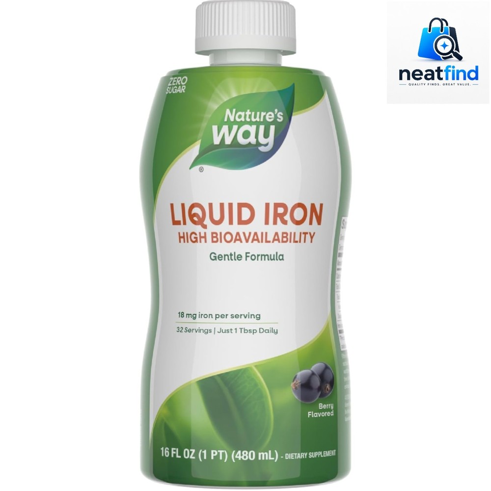 Liquid Iron Supplement, 18 mg per Serving, Gentle Glycinate Iron, Fast-Absorb…
