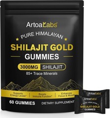 Himalayan Shilajit Gummies 3000mg, Ashwagandha, Fulvic Acid, 60 Count