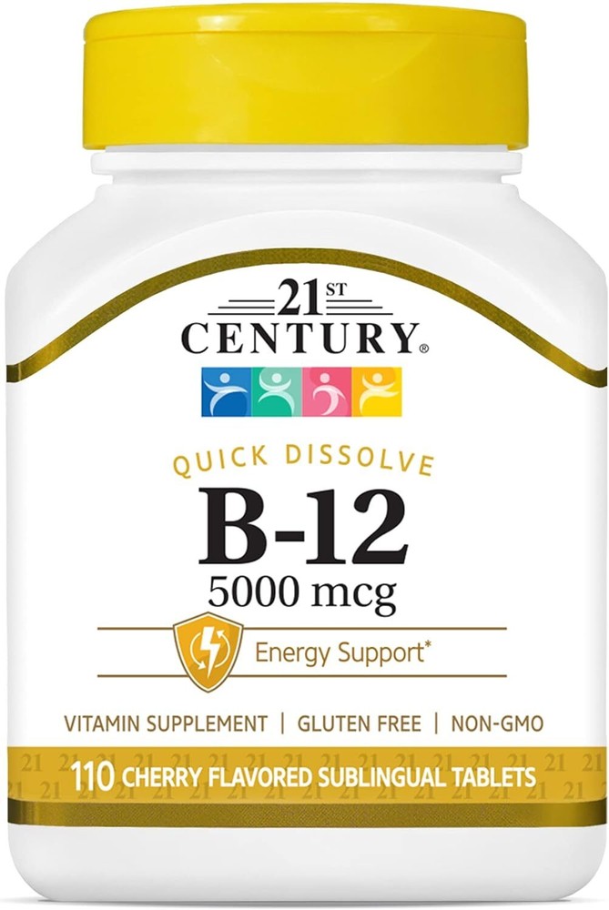 B-12 5000 Mcg, 110 Cherry Flavored Sublingual Tablets, 110 Count