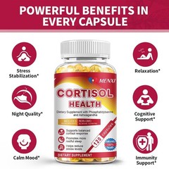 Cortisol Reducing Supplement with Ashwagandha & Rhodiola – 1-4Packs Capsules