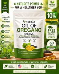Resilia Oil of Oregano 6000mg with Black Seed Oil Softgels – 60 Capsules 1xPk