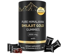 Set of 3 – Pure Himalayan Shilajit Gold, Gummies, 180pc, 90day Supply 3000mg WXW