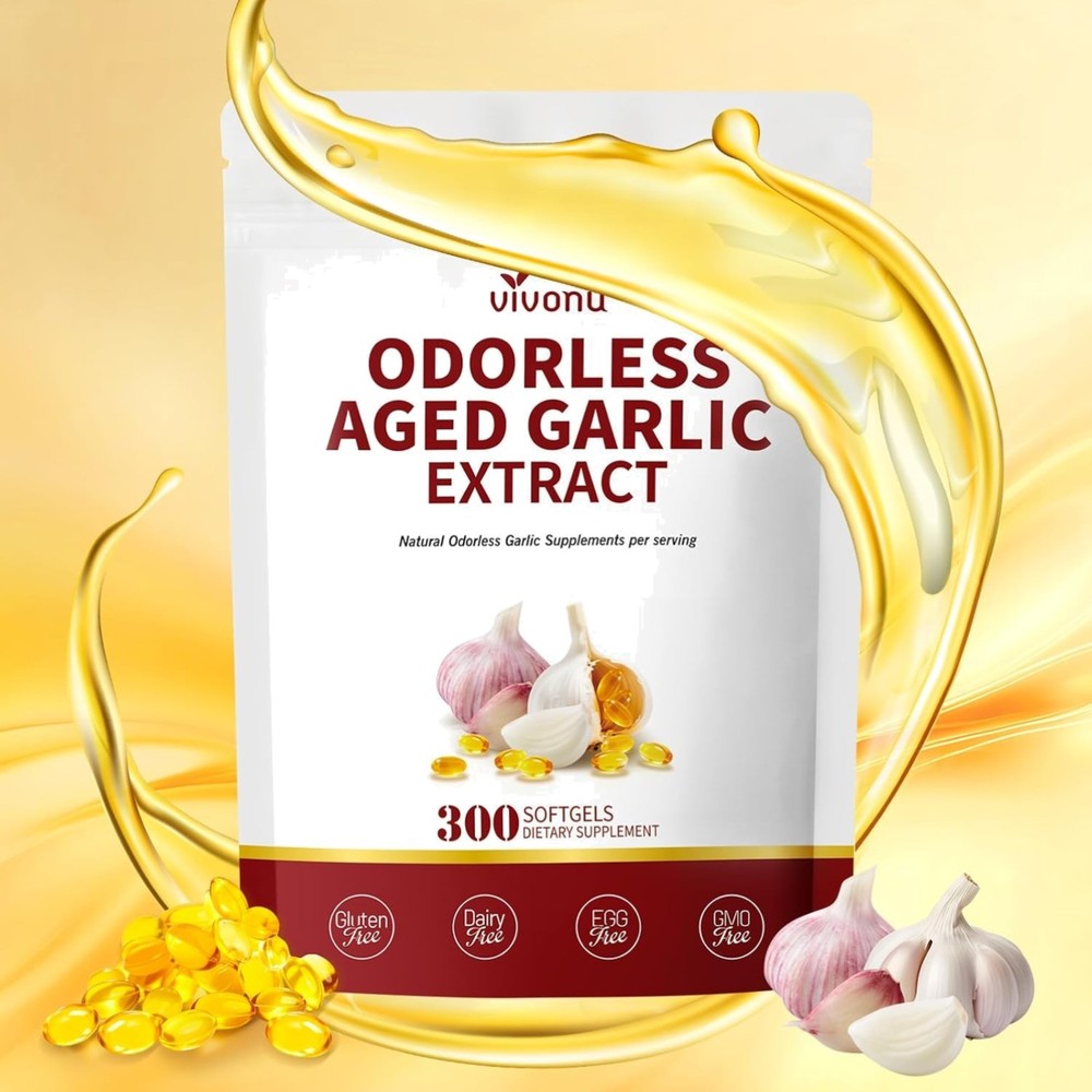 Aged Garlic Extract Odorless Energy 300 Softgels Ajo Envejecido Ajo Sin Olor