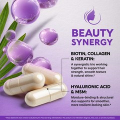 Biotin | Collagen | Hyaluronic Acid | Keratin – Hair 60 Count (Pack of 1)