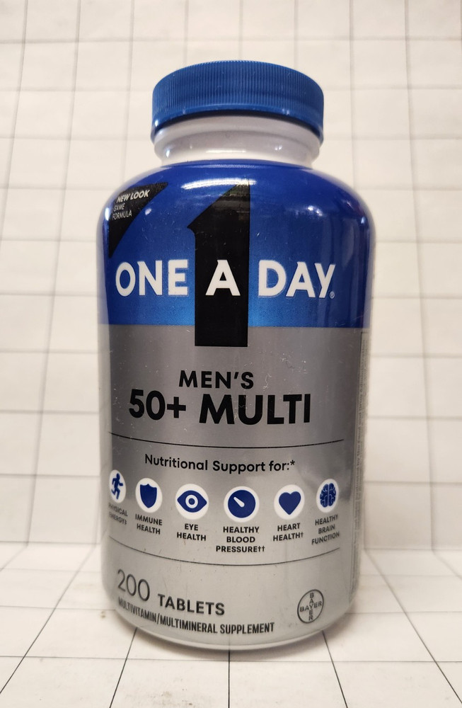 ONE A DAY 50+ MEN’S MULTIVITAMIN-MULTIMINERAL 200 TABLETS EXP 2027/02 or Longer