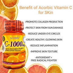 3 x ACORBIC Vitamin C Mineral 1000mg whitening antioxidant wrinkle Skin Health.