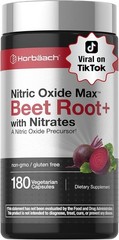 Nitric Oxide Beet Root Capsules | With Nitrates | 180 Count | by Horbaach