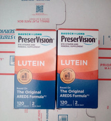 2x Bausch + Lomb PreserVision Lutein Eye Vitamin Supplement Softgels 120 Ct ea