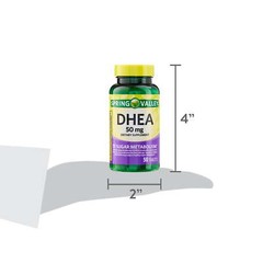 (2 pack) Spring Valley DHEA 50mg Tablets, Dietary Supplement, 50 Count
