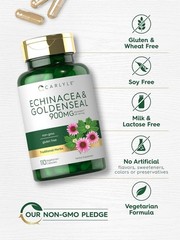 Echinacea Goldenseal Capsules 450Mg 150 Count Vegetarian, Non-Gmo, Gluten Free