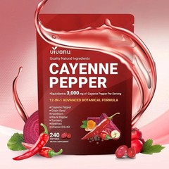 Cayenne VivoNu Pepper Supplement –240 Softgels for Circulation & Vascular Health