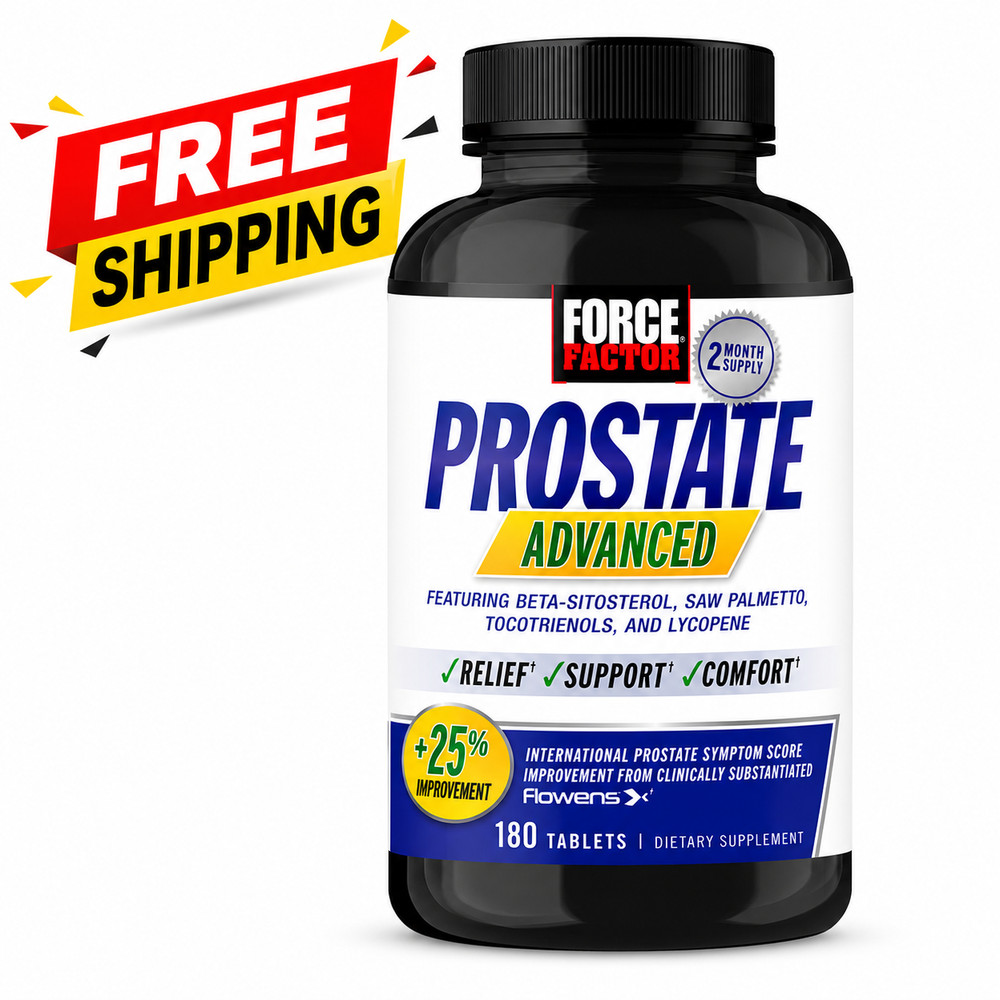 Force Factor Prostate Advanced Prostate Supplement, Saw Palmetto, Pygeum 180ct..