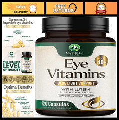 3x Strength Eye Vitamins with Lutein & Zeaxanthin for Vision Support – 120 Capsu