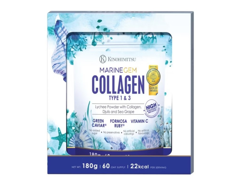 KINOHIMITSU Marine Gem (Exp 01/2028) Collagen 180g – Firm Tigten & Whiten skin