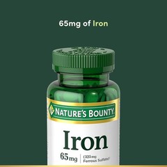 Iron 65 Mg Support Red Blood Cell Production Ferrous Sulfate 325 Mg, 100 Tabs