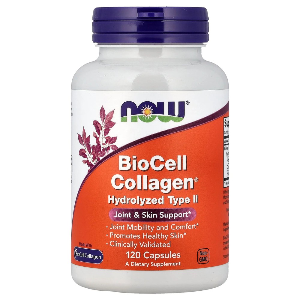 2 X NOW Foods, BioCell Collagen�, Hydrolyzed Type II, 120 Capsules