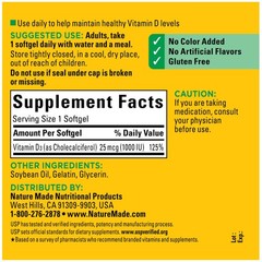 Nature Made Vitamin D3 1000 IU (25 mcg), 300 Count (Pack of 1), 300