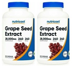 Grape Seed Extract 28,000mg 2X240Caps Non GMO/Vegeterian/Gluten Free Polyphenols