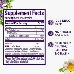 ZzzQuil PURE Zzzs Melatonin Gummies, Sleep Aid, 72 Count (Pack of 1), New