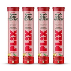 Plix ACV Apple Cider Vinegar Effervescent For Weight Loss – Apple (Pack OF 4)