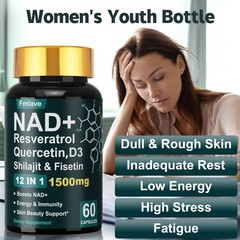 NAD + Resveratrol Quercetin D3, Shilajit & Fisetin, Enhance Cellular Energy 60ct