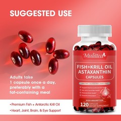 Antarctic Krill Oil Softgels Fish Oil Omega-3 Complex, EPA, DHA & Astaxanthin