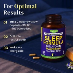Melatonin 5mg Magnesium Ashwagandha Sleep Capsules 60 Ct