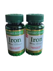 Lot Of 2 Natures Bounty 65mg IRON 325mg Ferrous Sulfate 12/2029