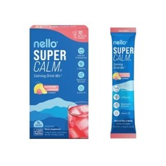 Nello Supercalm Calming Drink Mix Supplement Powder – Raspberry Lemonade – 10ct