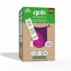 Opu Probiotics Mocha Flavor Probiotic Powder On-Tongue Stick Packs, 30 Count