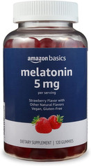 Amazon Basics Melatonin, Sleep Support Gummies, Strawberry Flavor, 5Mg, 120 Coun