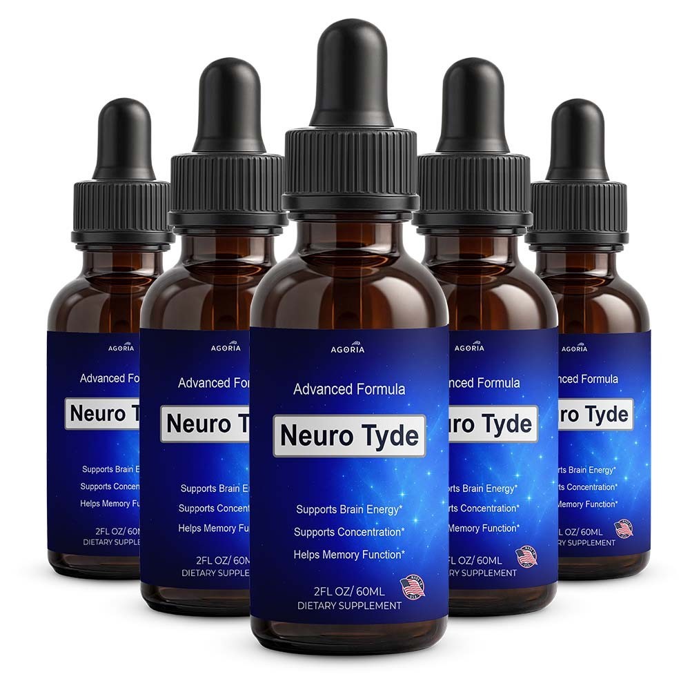 (5 Pack) Neuro Tyde Nootropic Brain Health Support Drops, NeuroTyde Brain Drops