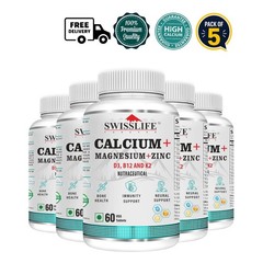 5 Pack SWISS.LIFE Forever Calcium Magnesium Zinc D3 K2 B12