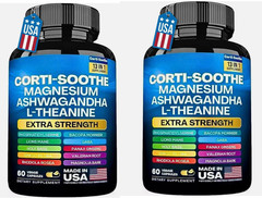 CORTI-SOOTHE Cortisol Relieve Ashwagandha L-theanine – Magnesium Stress-2PCS