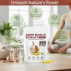 2026 Aged Garlic Extract, 300 Softgels, 7500mg Odorless | Heart & Immune