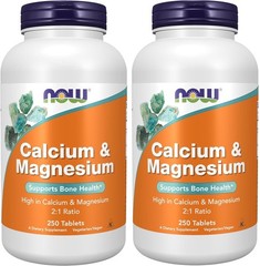 NOW FOODS (2 PACKS) Calcium & Magnesium 250 Tablets