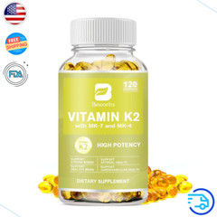 120 Capsules Vitamin K2 Supplement Vitamin K2 MK7 Supports Bone & Heart Health