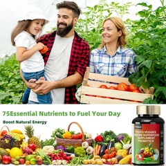70 Fruits and Veggies Whole Food Supplement with Superfood & 5 Probiotic Strains
