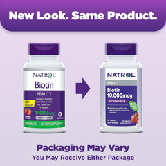 Natrol Biotin 10,000 Mcg. Fast Dissolve Tablets, 250 Count