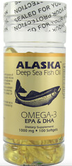 50X Organic Alaska Deep Sea Fish Oil 100ct Omega 3 DHA/EPA 1000 mg 5000 Softgels