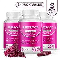 3X Rosabella Organic Beet Root 60 Capsules Natural Energy Boost Blood Pressure