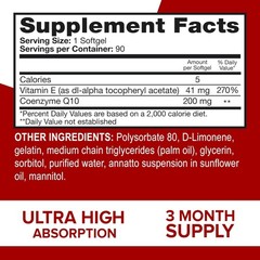 Qunol Ultra Coq10 200Mg Softgels, Ultra High Absorption Coenzyme Q10 Supplements