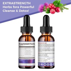Kidney Cleanse Detox Drops 2 Oz – 27-In-1 Alcohol-Free Herbal Support – Urinary