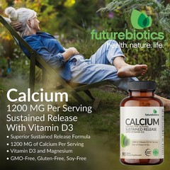 Futurebiotics Calcium 1200 MG Per Serving Sustained 90 Count (Pack of 1)