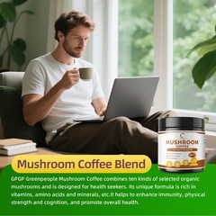 120G Mushroom Coffee Powder- Lions Mane Chaga Reishi Immunity Brain Booster